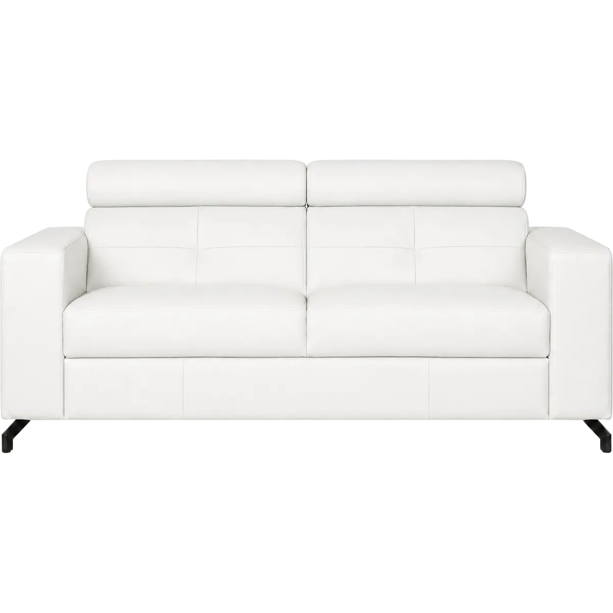 afbeelding van Leren bank Nova - 2.5 zits - Toledo Purewhite (wit) - poten staal zwart
